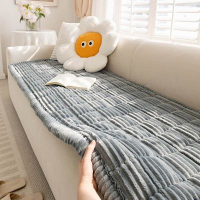 Image showing 3 th FunnyFuzzy Soft Flannel Breathable Sofa Seat Pad, 27.6 x 82.7 in.