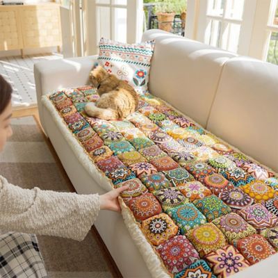 Image showing  Garden Chic Cotton Sofa Seat Pad, 27.6 x 59.1 in.