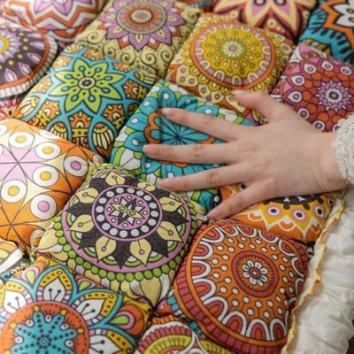 Image showing 5 th FunnyFuzzy Garden Chic Cotton Sofa Seat Pad, 27.6 x 59.1 in.