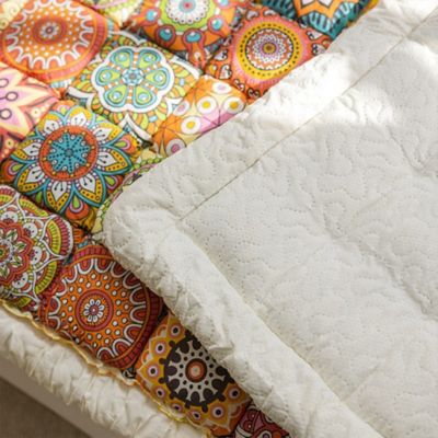 Image showing 7 th FunnyFuzzy Garden Chic Cotton Sofa Seat Pad, 27.6 x 59.1 in.