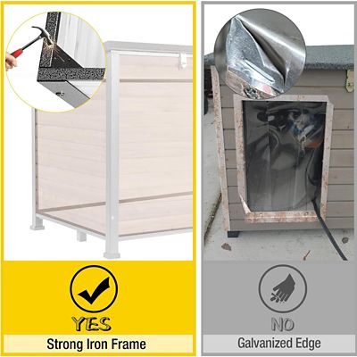 Image showing 6 th Aivituvin 43.3 in. L Heated Outdoor Dog House Heating Pad Metal Frame