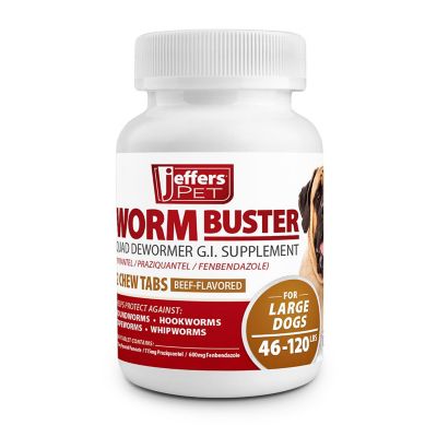Image showing 0 th Jeffers Worm Buster Dog Dewormer Tablets