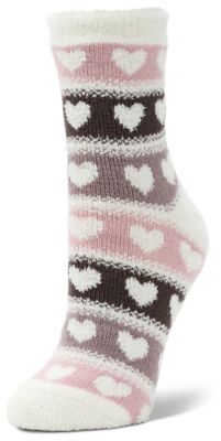 Little Hotties Double Layer Heart Stripes Crew Socks, 1 Pair