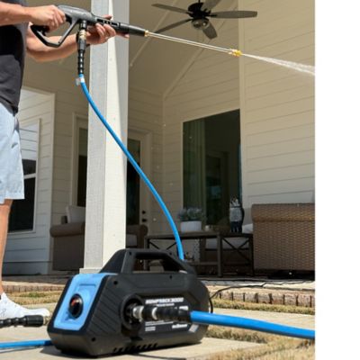 Image showing 2 th BLU SHIELD Humpback 3000 PSI 1.6 GPM Cold Water Electric Pressure Washer with Integrated Auto-Retract Hose Reel, and Accessories
