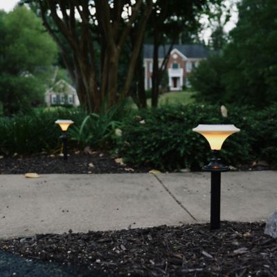 Image showing  Solar-Powered White Integrated-LED Outdoor Martini Lamp Lights, 25 Lumens, 2 Pack