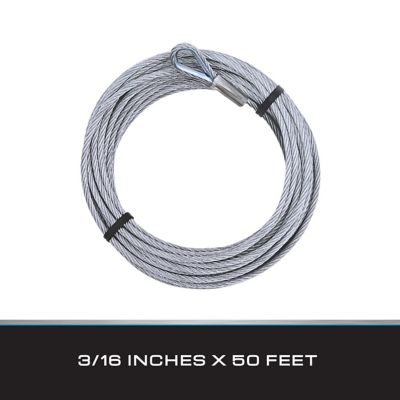 Image showing  3/16 in. x 50 ft. Galvanized Cable with Swagged Loop and Thimble