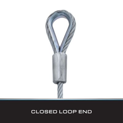 Image showing  3/16 in. x 50 ft. Galvanized Cable with Swagged Loop and Thimble