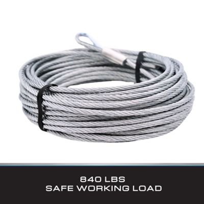 Image showing  3/16 in. x 50 ft. Galvanized Cable with Swagged Loop and Thimble