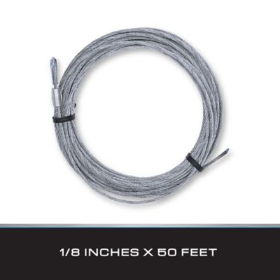 Image showing  1/8 in. x 50 ft. Galvanized Cable with Swagged Loop and Thimble