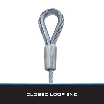 Image showing  3/8 in. x 50 ft. Galvanized Cable with Swagged Loop and Thimble