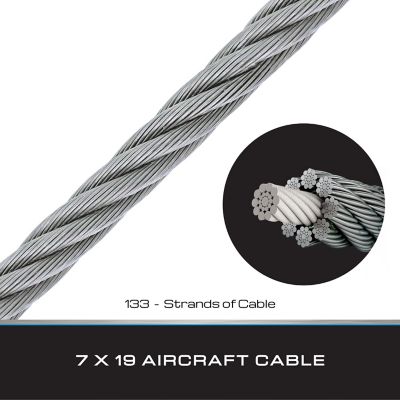 Image showing  3/8 in. x 50 ft. Galvanized Cable with Swagged Loop and Thimble