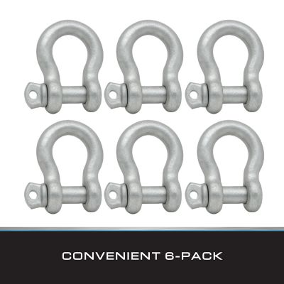 Image showing  Shackle Screw Pin Anchor 1/4 Galv, 6 pk.