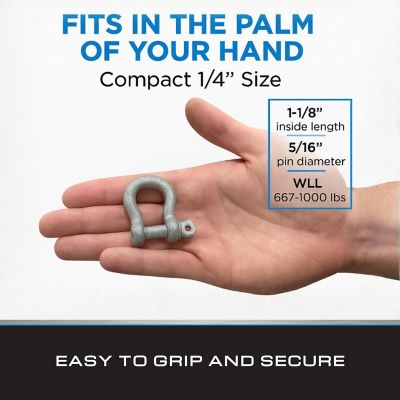 Image showing  Shackle Screw Pin Anchor 1/4 Galv, 6 pk.