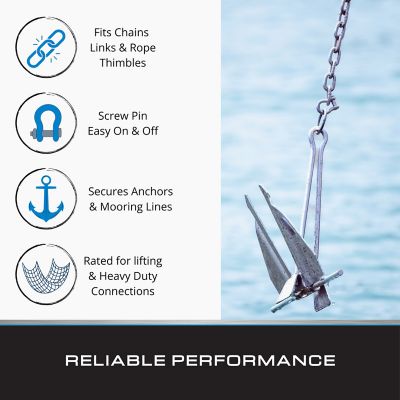 Image showing  Shackle Screw Pin Anchor 3/8 Galv, 6 pk.