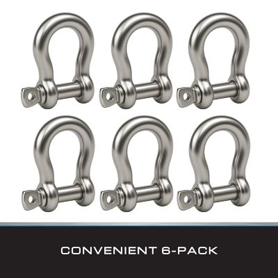 Image showing  Shackle Screw Pin 1/4 Load Rated, 6 pk.