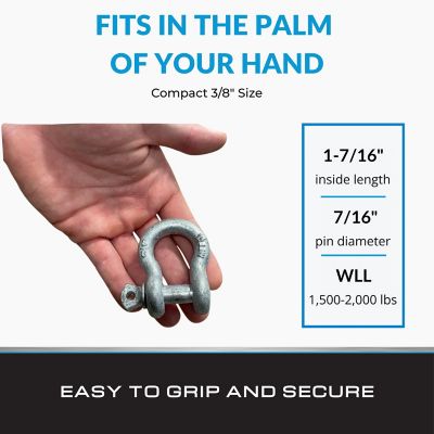 Image showing  Shackle Screw Pin Anchor 3/8 Galv, 2 pk.