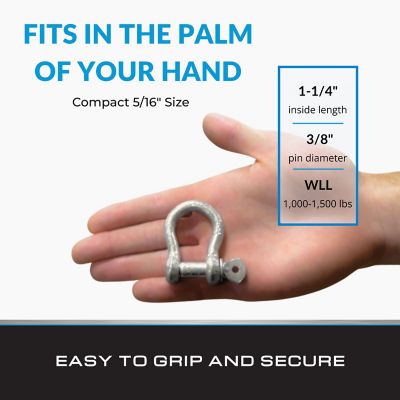 Image showing  Shackle Screw Pin Anchor 5/16 Galv, 2 pk.