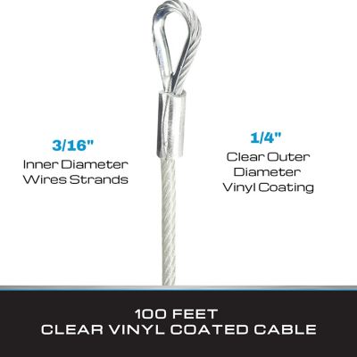 Image showing  3/16 in. ID x 1/4 in. OD x 100 ft. Galvanized Cable