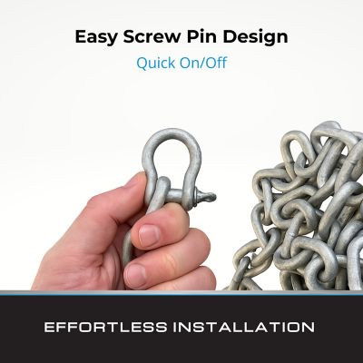 Image showing 5 th Tie Down Shackle Screw Pin Anchor 5/16 Galv, 6 pk.