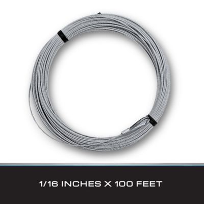 Image showing  1/16 in. x 100 ft. Galvanized Cable with Swagged Loop and Thimble