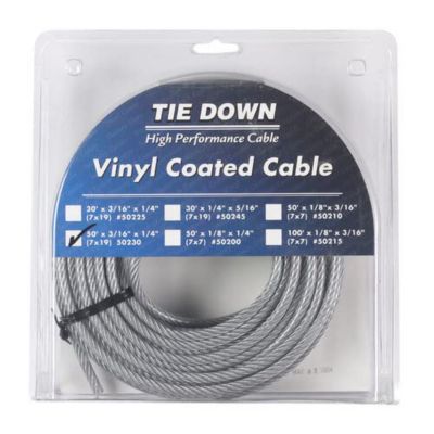 Tie Down 3/16 in. ID x 1/4 in. OD x 50 ft. Galvanized Cable