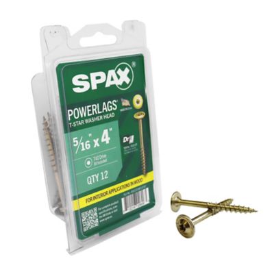 SPAX 5/16 x 4in. Interior Structural Wood Lag Screws Powerlags Washer Head T-Star (12 EA) Bit Included