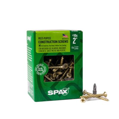 SPAX 10 x 2in. Interior Wood Screws Construction Flat Head Phillips Square Unidrive, 105 pk.