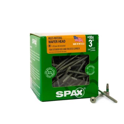 SPAX 10 x 3in. Exterior Wood Deck Screws Construction Wafer Head T-Star Plus (185 EA) 3 LB Bit Included