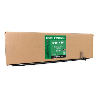 SPAX 5/16 x 16in. Interior Structural Wood Lag Screws Powerlags Pancake Head T-Star (250 EA) Bulk Pail Bit Included