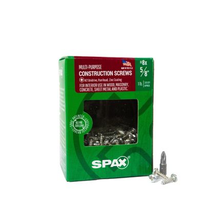 SPAX 8 x 5/8in. Interior Wood Metal Screws Cabinet Pan Head Phillips Square Unidrive (320 EA) Bit Included