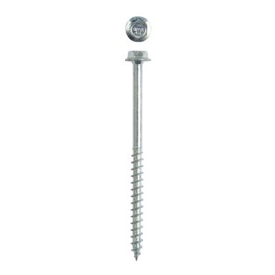 Image showing  1/4 x 4-1/2in. Interior Structural Wood Lag Screws Powerlags Hex Head Hex (500 EA) Bulk Pail Includes 2 Bits