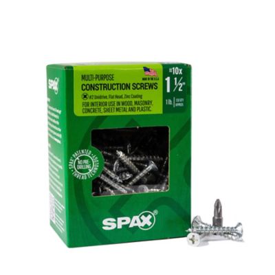SPAX 10 x 1-1/2in. Interior Wood Screws Construction Flat Head Phillips Square Unidrive (130 EA) Bit Included