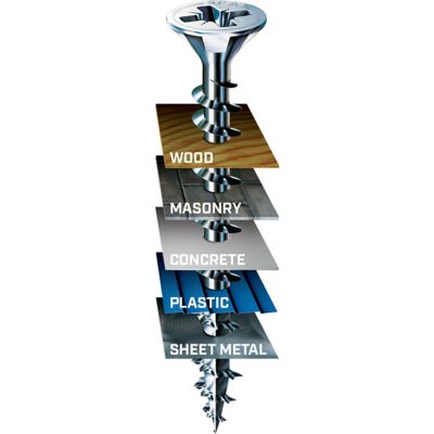 Image showing 6 th SPAX 10 x 1-1/2in. Interior Wood Screws Construction Flat Head Phillips Square Unidrive (130 EA) Bit Included