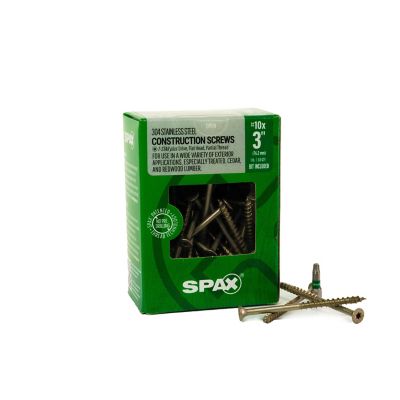 SPAX 10 x 3in. Exterior 304 Stainless Steel Wood Deck Screws Construction Flat Head T-Star Plus (68 EA) Bit Included