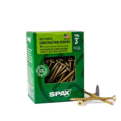 SPAX 10 x 3in. Interior Wood Screws Construction Flat Head Phillips Square Unidrive ( 72 EA ) Bit Included