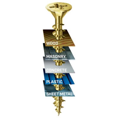 Image showing  10 x 3in. Interior Wood Screws Construction Flat Head Phillips Square Unidrive ( 72 EA ) Bit Included