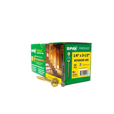 SPAX 1/4 x 3-1/2in. Interior Structural Wood Lag Screws Powerlags Washer Head T-Star (50 EA) Bit Included