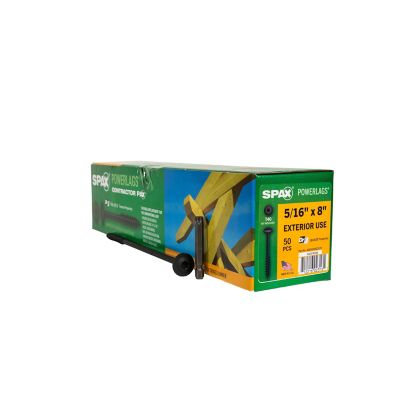 SPAX 5/16 x 8in. Exterior Structural Wood Lag Screws Powerlags Washer Head T-Star (50 EA) Bit Included