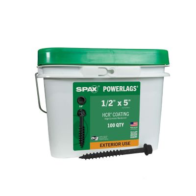SPAX 1/2 x 5in. Exterior Structural Wood Lag Screws Powerlags Hex Head Hex (100 EA) Bulk Pail