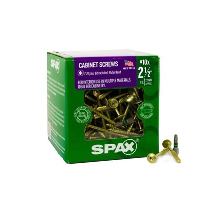 SPAX 10 x 2-1/2in. Interior Cabinet Wood Screws Construction Wafer Head T-Star Plus (220 EA) 3 LB Bit Included