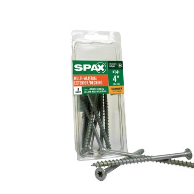 SPAX 14 x 4in. Exterior Wood Deck Screws Construction Flat Head T-Star Plus (8 EA)