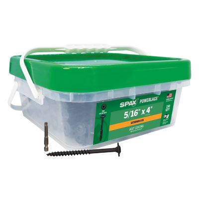 Image showing  5/16 x 4in. Exterior Structural Wood Lag Screws Powerlags Washer Head T-Star (150 EA) Bulk Mini Bit Included