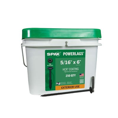 SPAX 5/16 x 6in. Exterior Structural Wood Lag Screws Powerlags Washer Head T-Star (250 EA) Bulk Pail Bit Included
