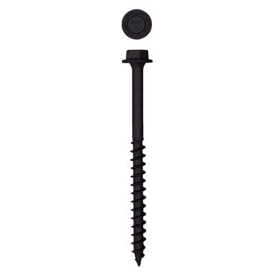Image showing  3/8 x 5in. Exterior Structural Wood Lag Screws Powerlags Hex Head Hex (150 EA) Bulk Pail