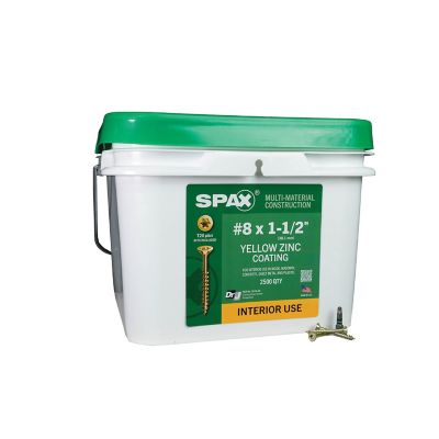 SPAX 8 x 1-1/2in. Interior Wood Screws Construction Flat Head T-Star Plus (2500 EA) Bulk Pail Includes 4 Bits