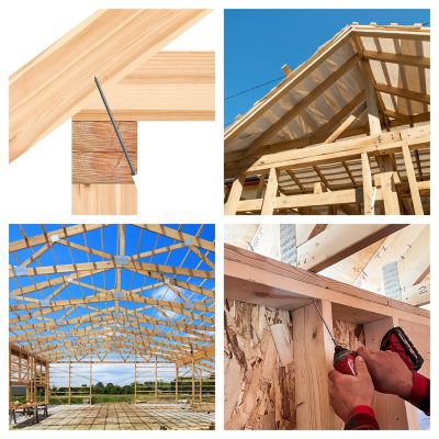 Image showing  14 x 6-1/4in. Interior Structural Wood Truss Rafter Screws Powerlags Cylindric Head T-Star Plus (50 EA) Bit Included