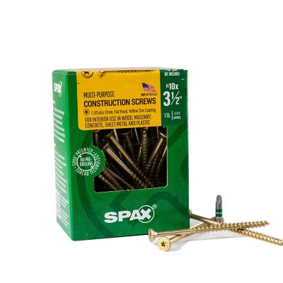 SPAX 10 x 3-1/2in. Interior Wood Screws Construction Flat Head T-Star Plus (57 EA) Bit Included