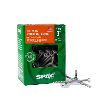 SPAX 10 x 3in. Exterior Wood Deck Screws Construction Flat Head T-Star Plus (67 EA) Bit Included