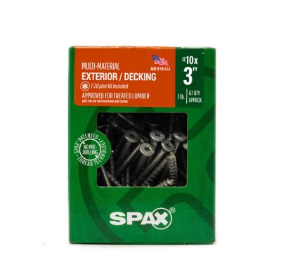Image showing 6 th SPAX 10 x 3in. Exterior Wood Deck Screws Construction Flat Head T-Star Plus (67 EA) Bit Included