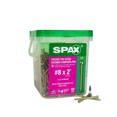 SPAX 8 x 2in. Exterior / Interior Wood Composite Double Thread Screws Powertrim Trim (425 EA) Pail Bit Included